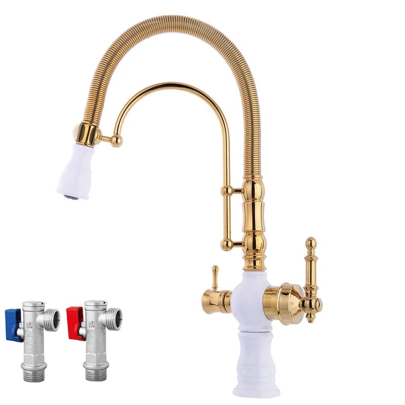 شیر فنری دومنظوره تصفیه دار سورنا رنگ سفیدطلایی