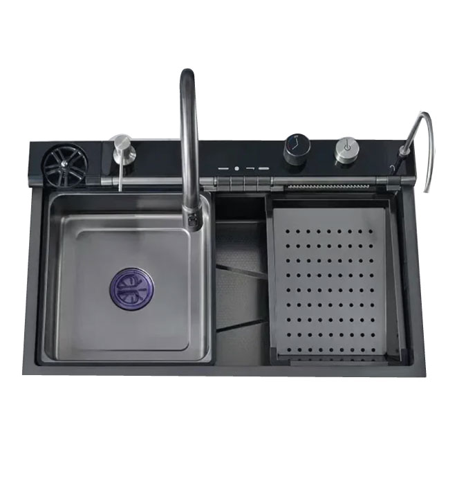 سینک هفت کلید پیانویی 45*75 دودی