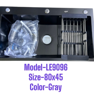 سینک تک لگن 45*80 لی لی رنگ دودی