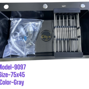 سینک تک لگن 45*75 لی لی رنگ دودی